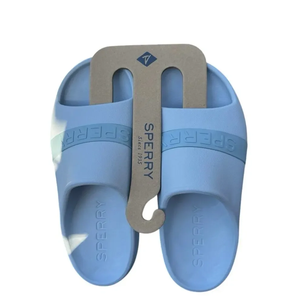 Sperry Float Slide Boat Sandals LT. Blue Beach Resort Comfort Womens 8 NEW